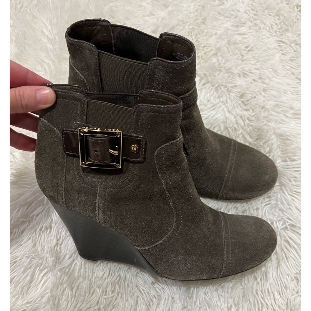 Tory Burch Adrienne Suede Wedge Booties - Size 9.5